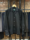 Black Camp Collar Button Front Shirt