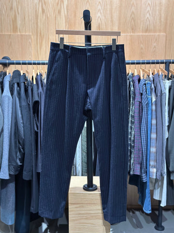 Bill Trouser Striped Navy Recycled Wool Blend