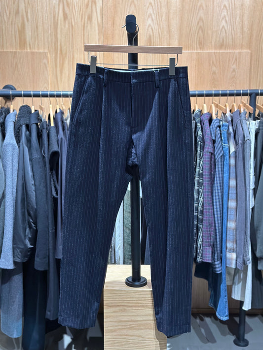 Bill Trouser Striped Navy Recycled Wool Blend