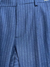 Bill Trouser Striped Navy Recycled Wool Blend