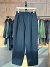 Serge Tumbler Single Pleated Wide Easy Pants Black Wool