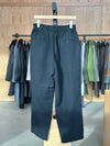 Serge Tumbler Single Pleated Wide Easy Pants Black Wool