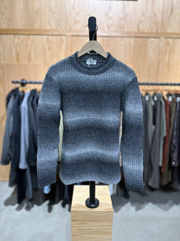 Grey Black Round Neck Sweater