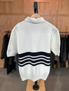 Panel Knit Polo Cotton Off-White