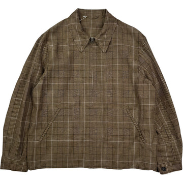 Fly Linen Mohair Blouson Brown Plaid