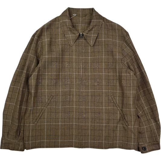 Fly Linen Mohair Blouson Brown Plaid