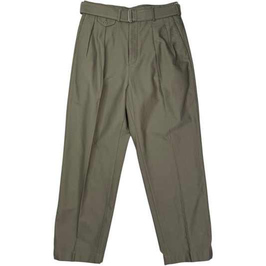 Belted Riviera Cotton Trouser Olive