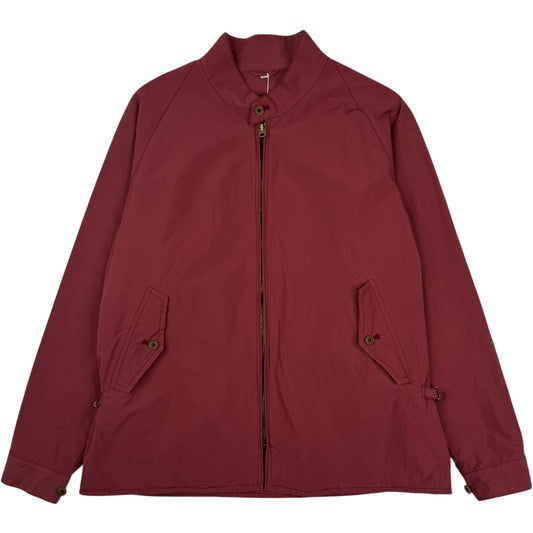Stand Collar Jacket Cotton Silk Burgundy