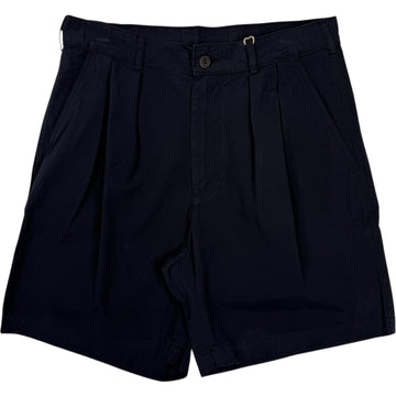 Lapa Relaxed Pleated Shorts Dark Navy Canvas