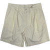 Lapa Relaxed Pleated Shorts Off White Canvas