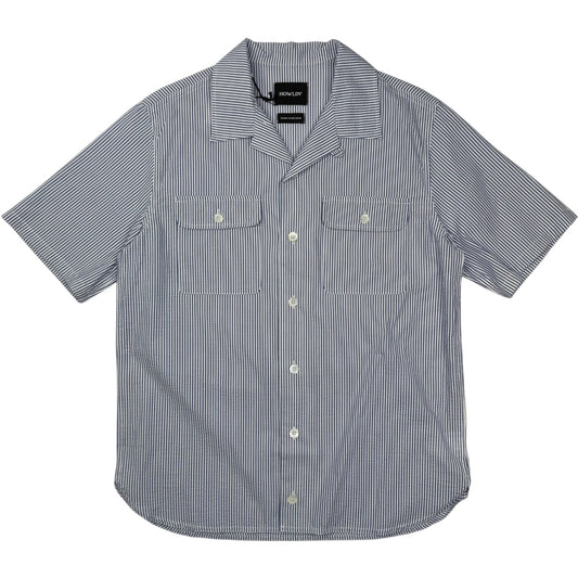 Cool Breeze Shirt Seersucker Stripes Blue Moon