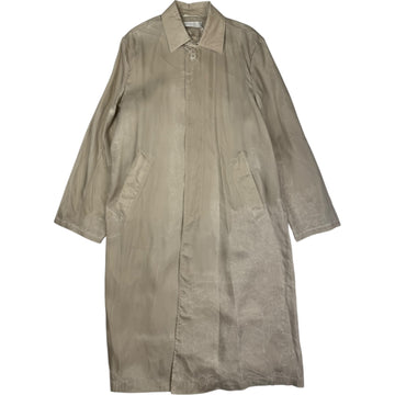 Cloak Carcoat Ghost Grey Wax Dipped Cupro