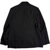 Unconstructed Double Breasted Blazer Black Panama Wool