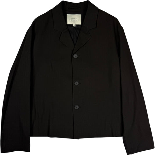 Ferro Blazer Tonal Broken Twill Antique Black
