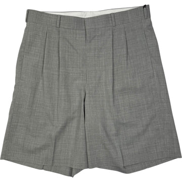 Double Pleat Wool Short Grey