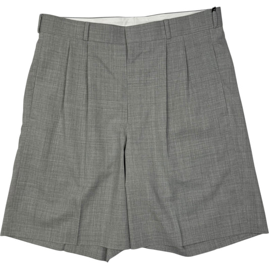 Double Pleat Wool Short Grey