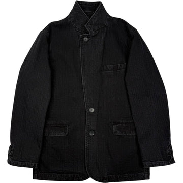 Denim Herringbone Blazer Washed Black
