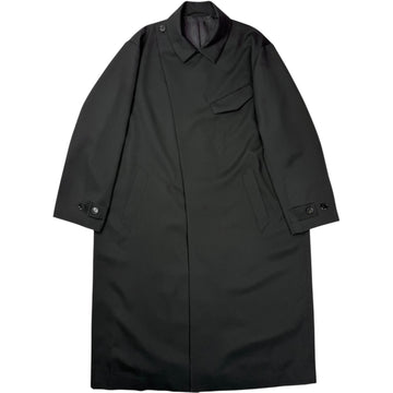 Long Asymmetrical Coat Black Wool