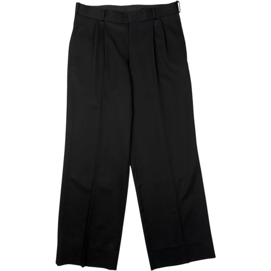 Wool Double Pleat Straight Leg Trouser