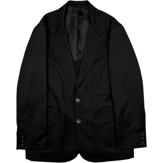 Single Breasted Blazer Black Wool