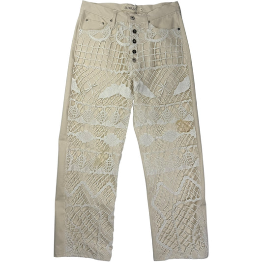 Lace Denim Ecru