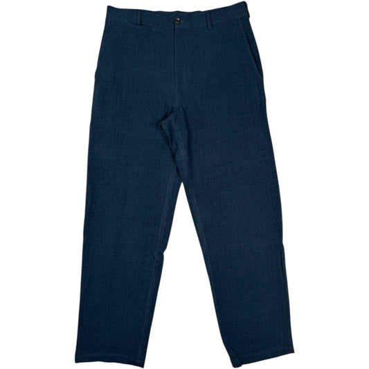 Balloon Trouser Belgian Wool Linen Prussian Blue