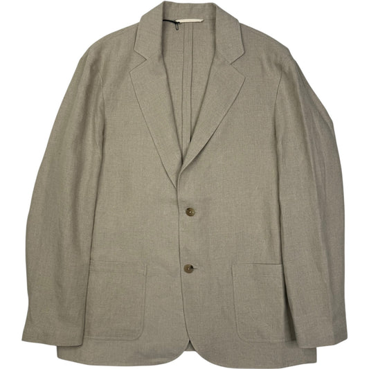 Writer's Single Breasted Jacket Belgian Linen Undyed Flax