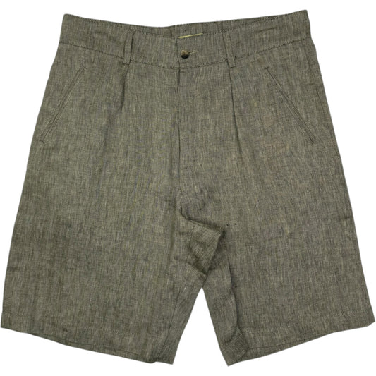 Naturalist Shorts Linen Herringbone Khaki Ecru
