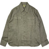 Two Pocket Overshirt Linen Herringbone Khaki Ecru