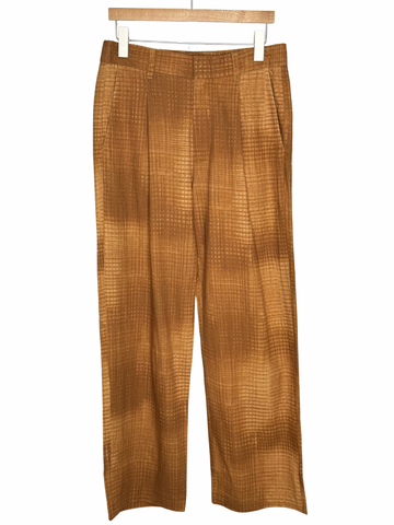 Kay Pant Brown Print Linen Cotton