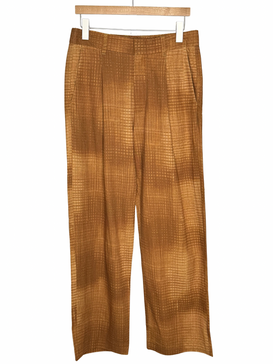 Kay Pant Brown Print Linen Cotton