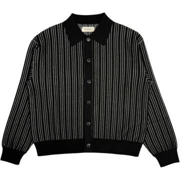 Formal Cardigan Black Stripe