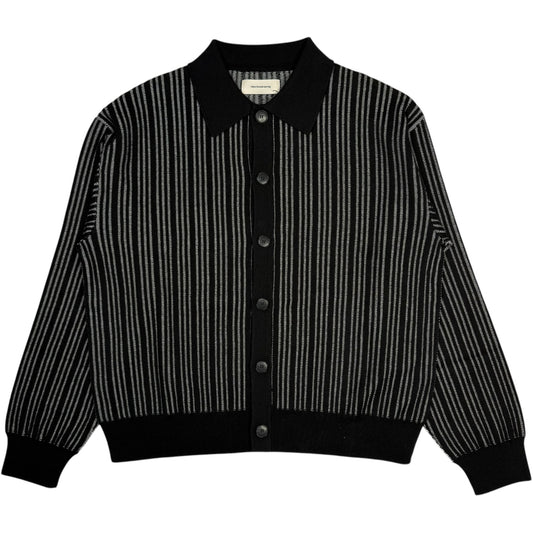 Formal Cardigan Black Stripe
