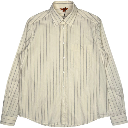 Faziol White Shirt Navy Stripe