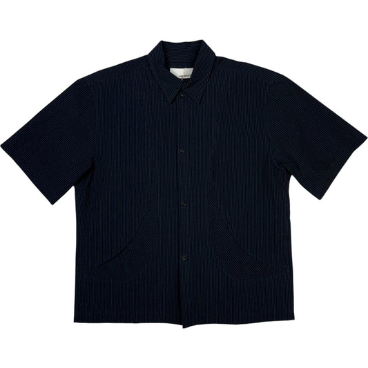 Takeshi Shirt Cotton Seersucker Indigo Stripe