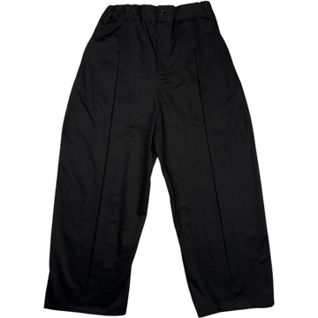 Box Pleat Trouser Cotton Drill Black