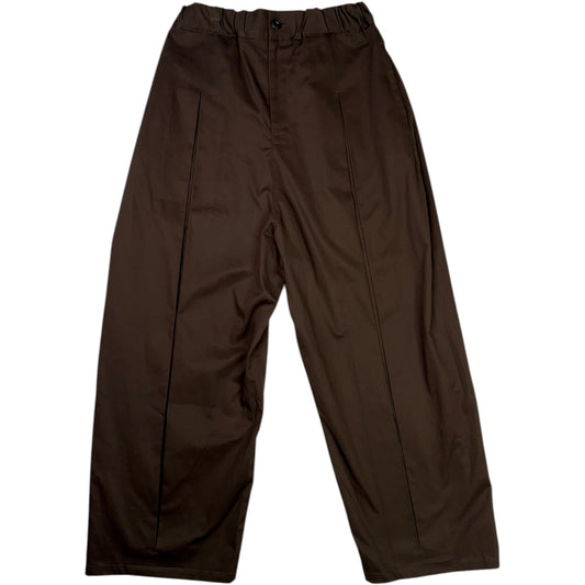 Box Pleat Trouser Cotton Drill Brown
