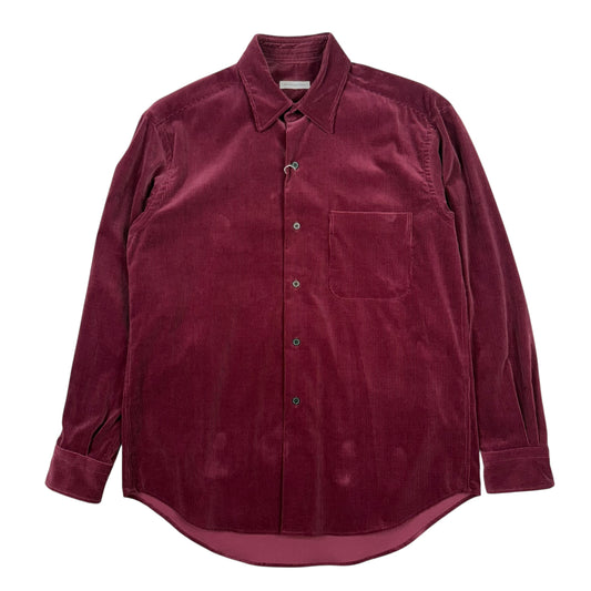 Suvin Corduroy Regular Collar Shirt Burgandy