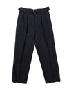 Belted Trouser Wool Top Navy