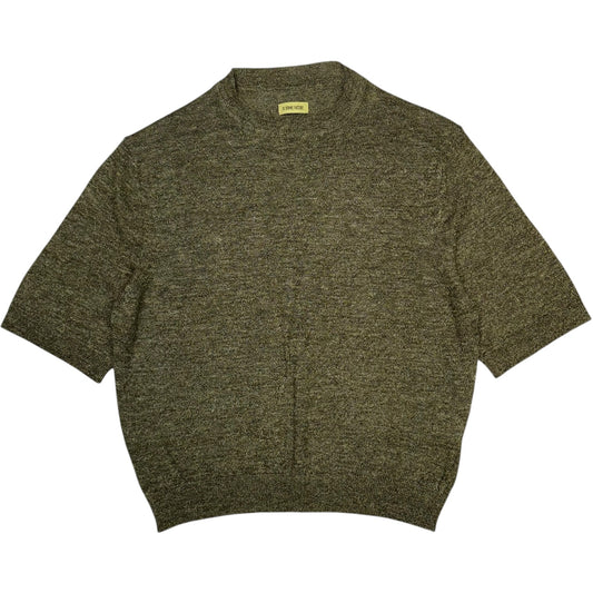 Knitted T-Shirt Italian Wool Blend Olive