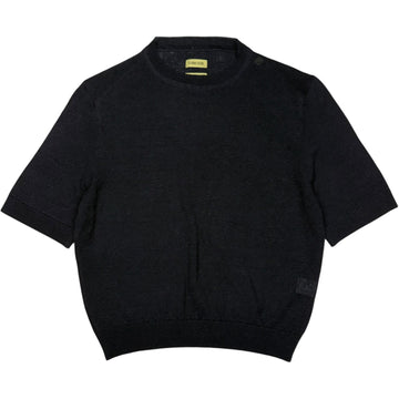 Knitted T-Shirt Italian Wool Blend Navy