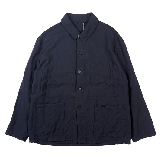 Wool Gauze Work Shirt Jacket Navy