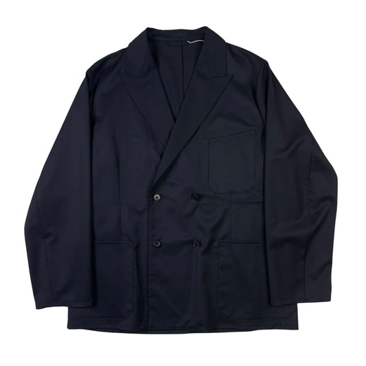 Easy Wool Double Breasted Jacket Navy