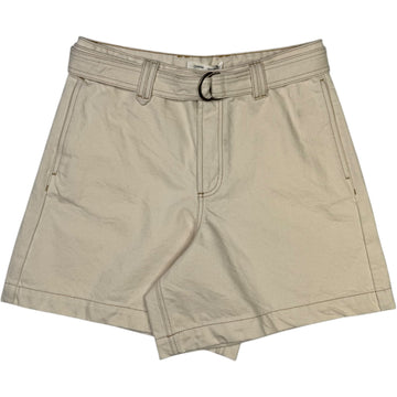 Aadan Belted Denim Shorts Ecru