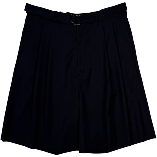 Marshall Double Pleated Shorts Wool Navy