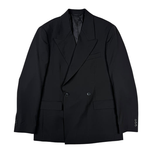 Double Breasted Blazer Black Wool