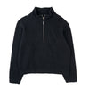 Common Half Zip Sweater Black Fuzzy Fleece