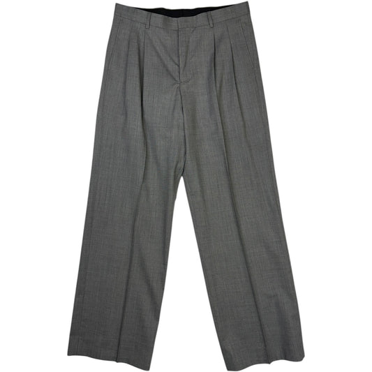 Wide Pleated Trouser Grey Melange