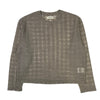 Round Neck Sweater Beige Gauze Check