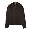 Editor Zip Sweater Brown Cable Knit